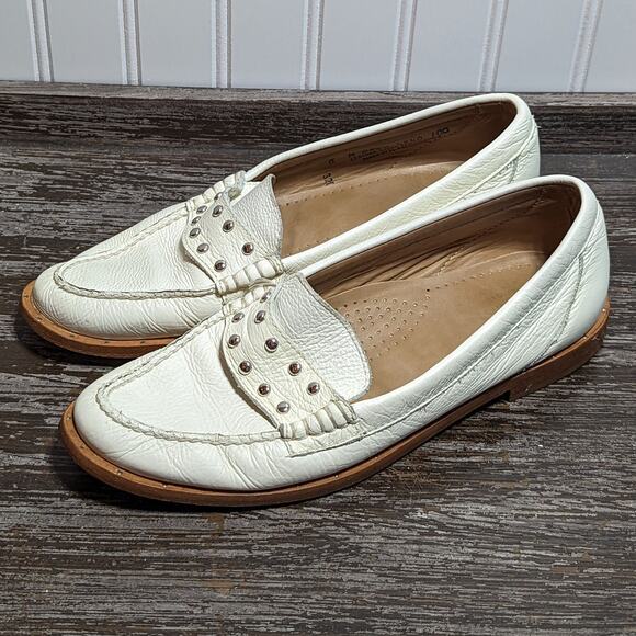 Weejuns Women's Cream White Leather Slip On Comfort Loafer Size 8 M - Picture 3 of 6
